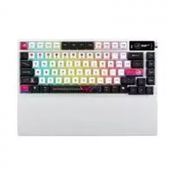Mehāniskā bezvadu tastatūra ASUS ROG Azoth X — US izkārtojums, Bluetooth un RF 2,4 GHz, balta