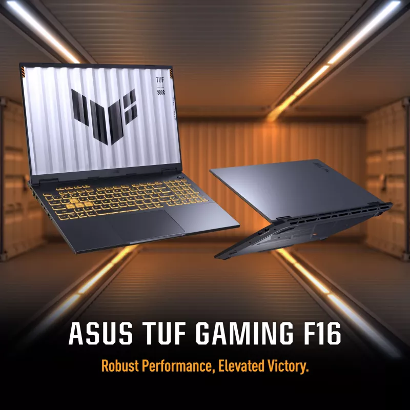 ASUS TUF Gaming F16 FX608JPR-QT014W Intel® Core™ i7 i7-14650HX klēpjdators 40.6 cm (16 collas) WQXGA 32 GB DDR5-SDRAM 1 TB SSD NVIDIA GeForce RTX 5070 Wi-Fi 6E (802.11ax) Windows 11 Home holandiešu Melns, Pelēks