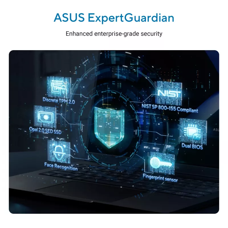 ASUS ExpertBook B5 B5405CCA-LY0020X Intel Core Ultra 7 255H klēpjdators 35.6 cm (14 collu) WUXGA 16 GB DDR5-SDRAM 512 GB SSD Wi-Fi 7 (802.11be) Windows 11 Pro US International melns
