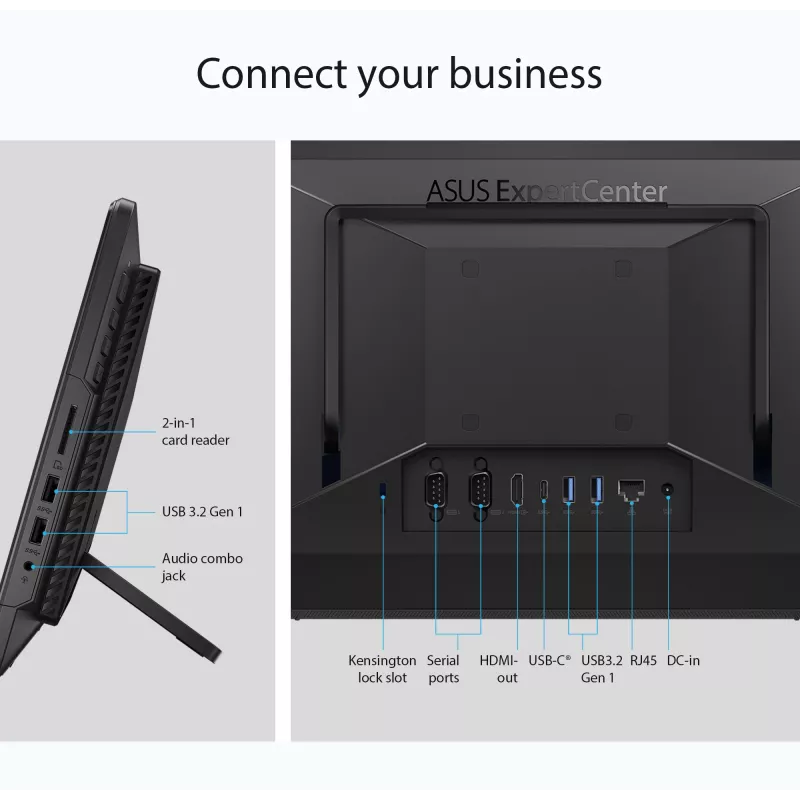 ASUS ExpertCenter E1 AiO E1600WKAT-BMR082W Intel® Celeron® N N4500 39,6 cm (15,6 collas) 1920 x 1080 pikseļi skārienjutīgs Viss-vienā planšetdators 4 GB DDR4-SDRAM 512 GB SSD Windows 11 Home Wi-Fi 6 (802.11ax) Melns