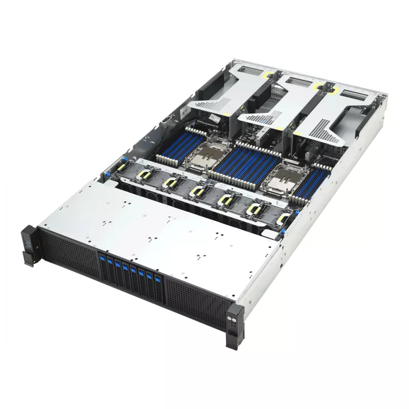 Plauktu serveris ASUS RS720-E12-RS8G 3,2 kW dublēts barošanas bloks, 8 karstās nomaiņas nodalījumi