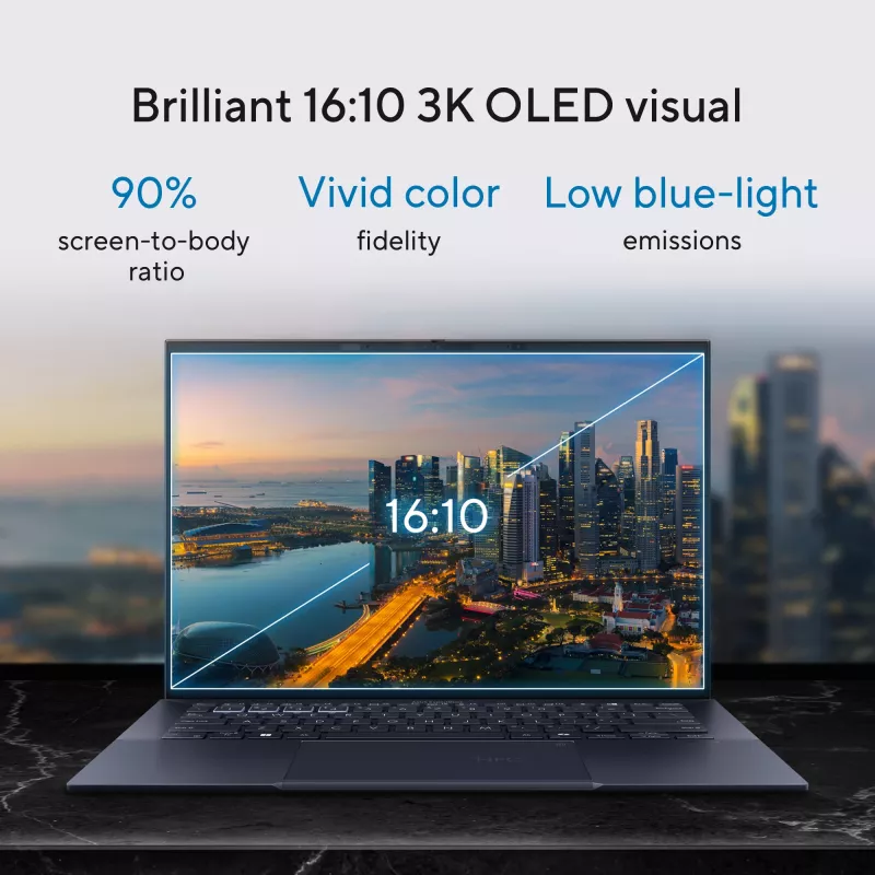 ASUS ExpertBook B9 OLED B9403CVAR-PP1678X Intel Core 7 150U portatīvais dators 35.6 cm (14 collas) WQXGA+ 32 GB LPDDR5x-SDRAM 1 TB SSD Wi-Fi 6E (802.11ax) Windows 11 Pro franču valoda melnā krāsā
