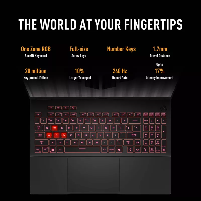 ASUS TUF Gaming A16 FA608UH-RV020W AMD Ryzen™ 7 260 klēpjdators 40,6 cm (16 collas) WUXGA 16 GB DDR5-SDRAM 512 GB SSD NVIDIA® GeForce RTX™ 5050 Wi-Fi 6E (802.11ax) Windows 11 Home Dutch pelēka