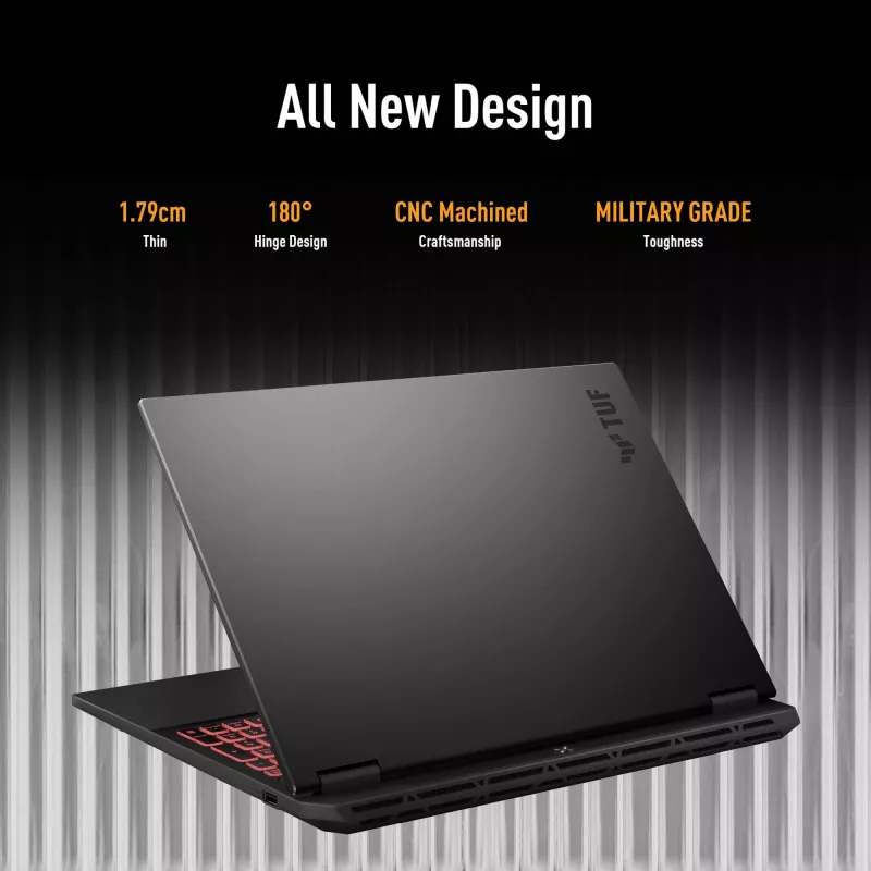 ASUS TUF Gaming A16 FA608UH-RV020W AMD Ryzen™ 7 260 klēpjdators 40,6 cm (16 collas) WUXGA 16 GB DDR5-SDRAM 512 GB SSD NVIDIA® GeForce RTX™ 5050 Wi-Fi 6E (802.11ax) Windows 11 Home Dutch pelēka