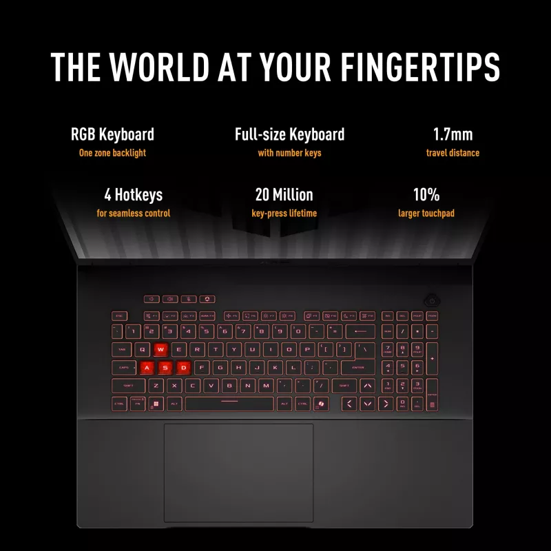 ASUS TUF Gaming A18 FA808UH-S8076W AMD Ryzen™ 7 260 Klēpjdators 45,7 cm (18 collas) Full HD+ 16 GB DDR5-SDRAM 512 GB SSD NVIDIA® GeForce RTX™ 5050 Wi-Fi 6E (802.11ax) Windows 11 Home Dutch pelēka