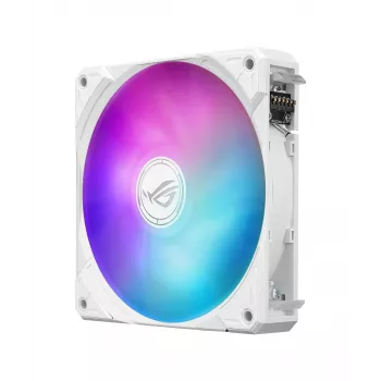 Šķidruma dzesēšanas sistēma ASUS ROG Ryuo IV SLC 360 ARGB balta Edition — 360 mm radiators, 3×120 mm ventilatori, AMOLED displejs, LGA 1700 atbalsts