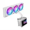Šķidruma dzesēšanas sistēma ASUS ROG Ryuo IV SLC 360 ARGB balta Edition — 360 mm radiators, 3×120 mm ventilatori, AMOLED displejs, LGA 1700 atbalsts