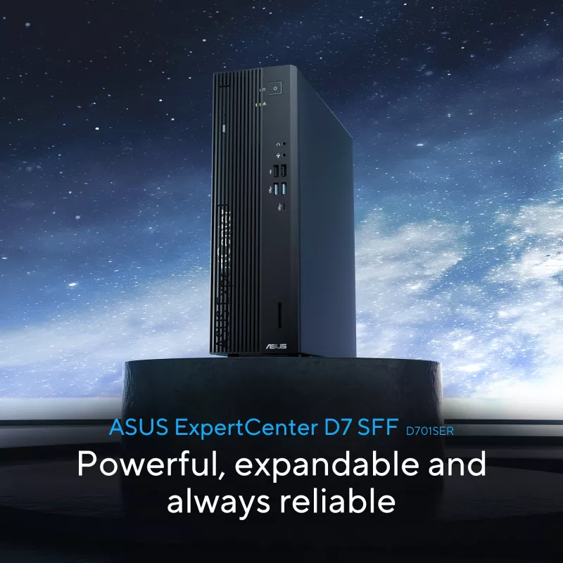 ASUS ExpertCenter D7 SFF D701SER-714700311X Intel® Core™ i7 i7-14700 16 GB DDR5-SDRAM 1 TB SSD Windows 11 Pro dators melns
