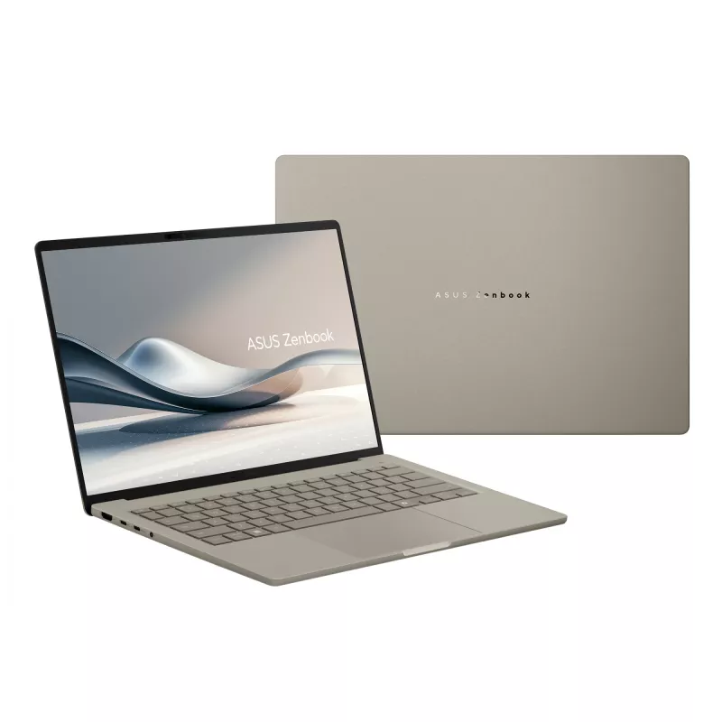 ASUS Zenbook A14 UX3407QA-QD289W Copilot+ PC Snapdragon X1-26-100 klēpjdators 35,6 cm (14 collas) WUXGA 16 GB LPDDR5x-SDRAM 512 GB SSD Wi-Fi 6E (802.11ax) Windows 11 Home Bēša