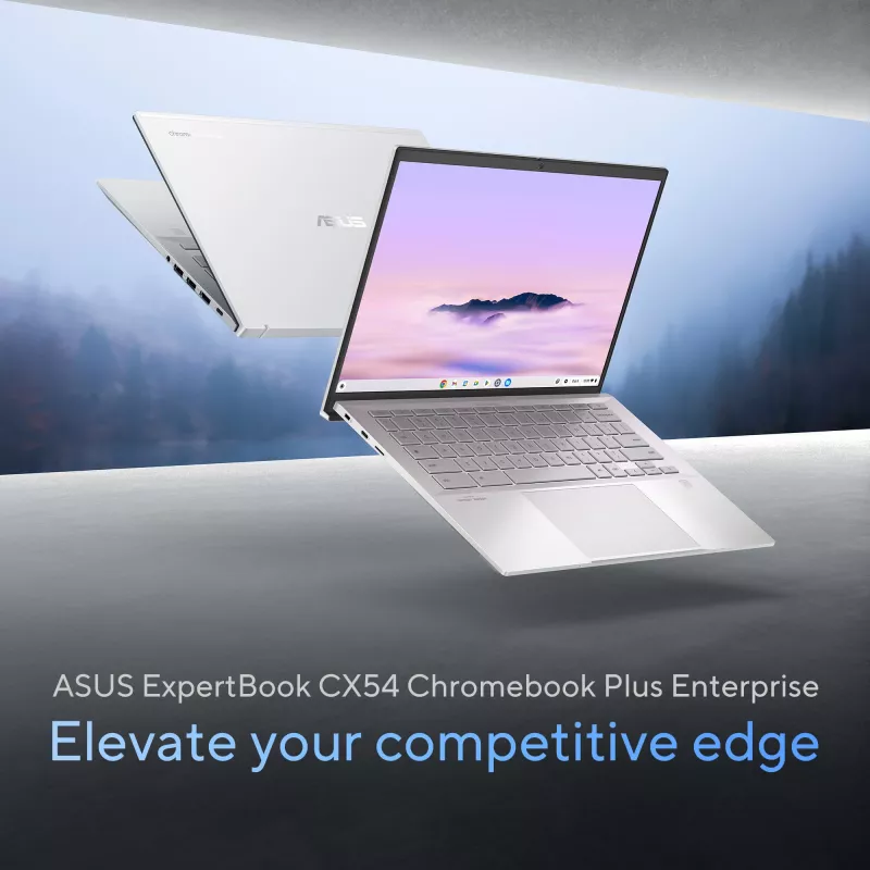 ASUS Chromebook Plus Enterprise CB54 CB5403CMA-QM0916 Intel Core Ultra 7 155U 35.6 cm (14 collu) skārienjutīgs WQXGA 16 GB LPDDR5x-SDRAM 256 GB SSD Wi-Fi 6E (802.11ax) ChromeOS US International Sudraba