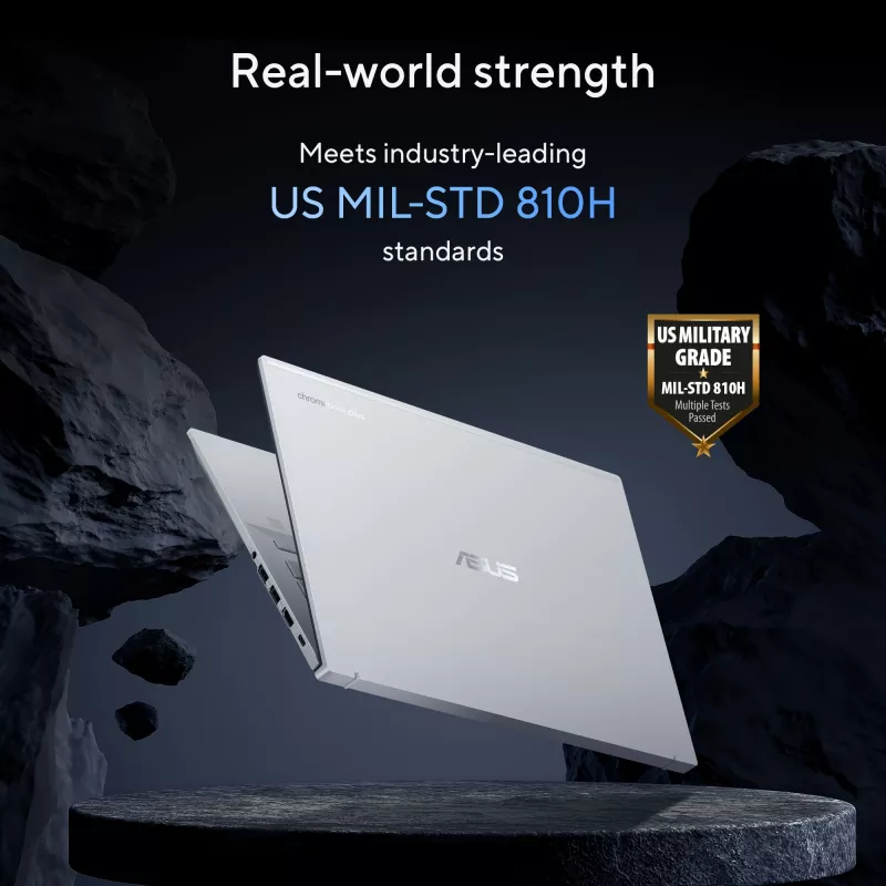ASUS Chromebook Plus Enterprise CB54 CB5403CMA-QM0916 Intel Core Ultra 7 155U 35.6 cm (14 collu) skārienjutīgs WQXGA 16 GB LPDDR5x-SDRAM 256 GB SSD Wi-Fi 6E (802.11ax) ChromeOS US International Sudraba