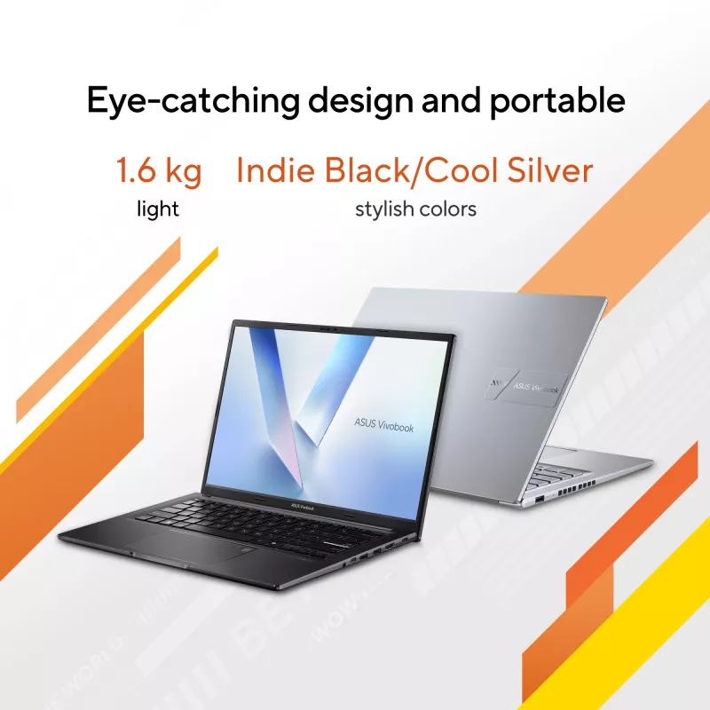 ASUS Vivobook 14 M1405NAQ-LY025W AMD Ryzen™ 7 170 klēpjdators 35,6 cm (14 collu) WUXGA 16 GB DDR5-SDRAM 512 GB SSD Wi-Fi 6 (802.11ax) Windows 11 Home holandiešu melna