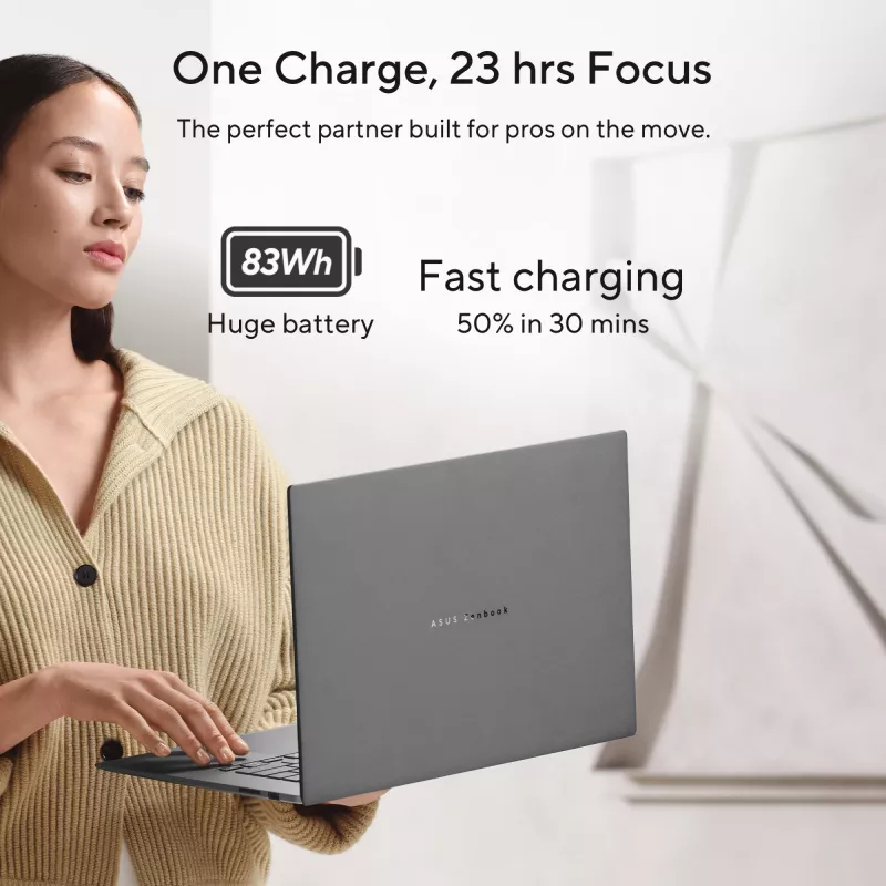 ASUS Zenbook S16 UM5606GA-SS180W Copilot+ PC AMD Ryzen AI 9 465 klēpjdators 40,6 cm (16 collu) 3K 32 GB LPDDR5x-SDRAM 1 TB SSD Wi-Fi 7 (802.11be) Windows 11 Home holandiešu pelēks