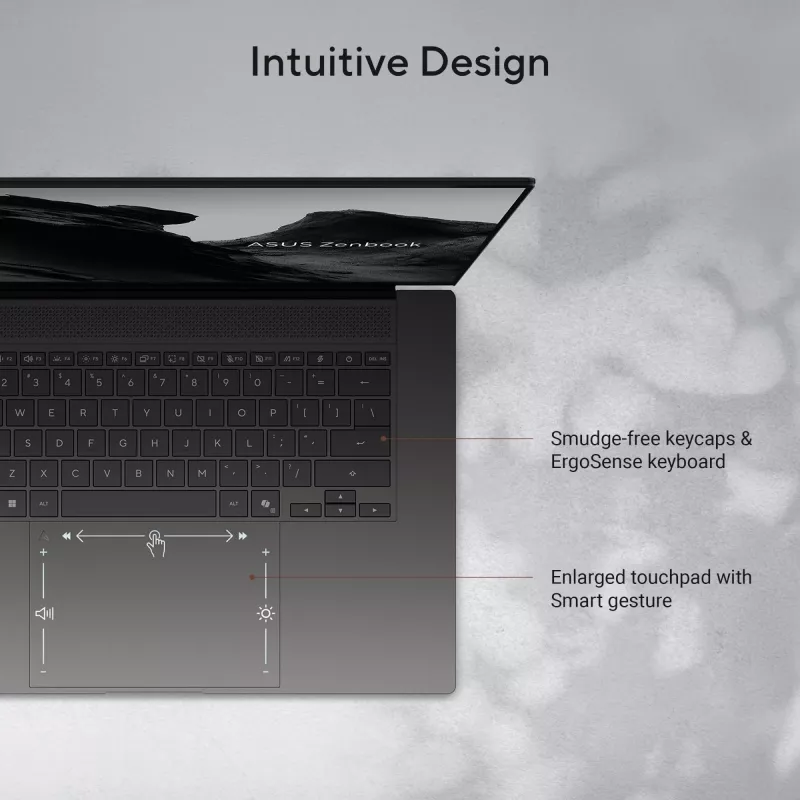 ASUS Zenbook S16 UM5606GA-SS180W Copilot+ PC AMD Ryzen AI 9 465 klēpjdators 40,6 cm (16 collu) 3K 32 GB LPDDR5x-SDRAM 1 TB SSD Wi-Fi 7 (802.11be) Windows 11 Home holandiešu pelēks