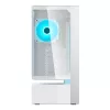 COUGAR CFV235 Vision midi tower PC korpuss — ARGB, 9,16 collu (23,3 cm) LCD, rūdīts stikls, balts, atbalsta ATX/Micro-ITX, 2x3,5 collu + 2x2,5 collu