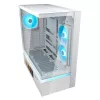 COUGAR CFV235 Vision midi tower PC korpuss — ARGB, 9,16 collu (23,3 cm) LCD, rūdīts stikls, balts, atbalsta ATX/Micro-ITX, 2x3,5 collu + 2x2,5 collu