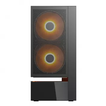 COUGAR PC Midi Tower Case CFV235 Vision — ARGB, 9,16 collas (23,3 cm) LCD 1920×462, sieta, priekšā 2×160 mm, aizmugurē 1×120 mm, melns