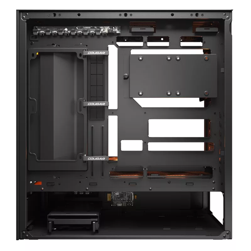 COUGAR PC Midi Tower Case CFV235 Vision — ARGB, 9,16 collas (23,3 cm) LCD 1920×462, sieta, priekšā 2×160 mm, aizmugurē 1×120 mm, melns