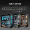 COUGAR PC Midi Tower Case CFV235 Vision — ARGB, 9,16 collas (23,3 cm) LCD 1920×462, sieta, priekšā 2×160 mm, aizmugurē 1×120 mm, melns
