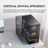 COUGAR PC Midi Tower Case CFV235 Vision — ARGB, 9,16 collas (23,3 cm) LCD 1920×462, sieta, priekšā 2×160 mm, aizmugurē 1×120 mm, melns