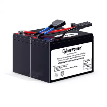 Rezerves UPS akumulatoru bloks CYBERPOWER RBP0014 — Hermētiskais svina skābes akumulators (VRLA) 24 V, 2 baterijas, 4,09 kg, melns