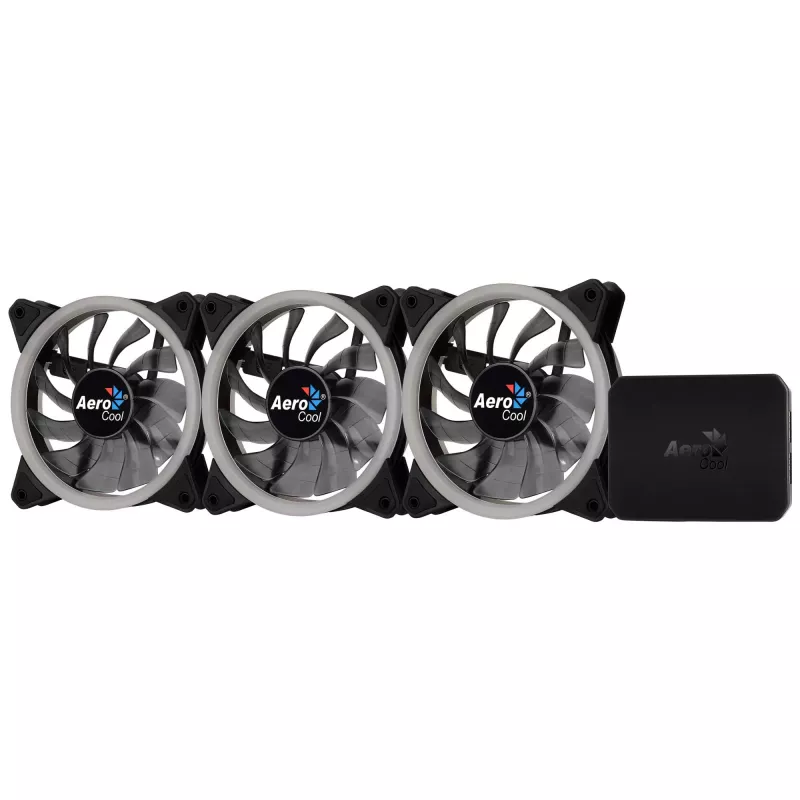 Aerocool Rev RGB Pro datora korpusa ventilators, 12 cm, melns