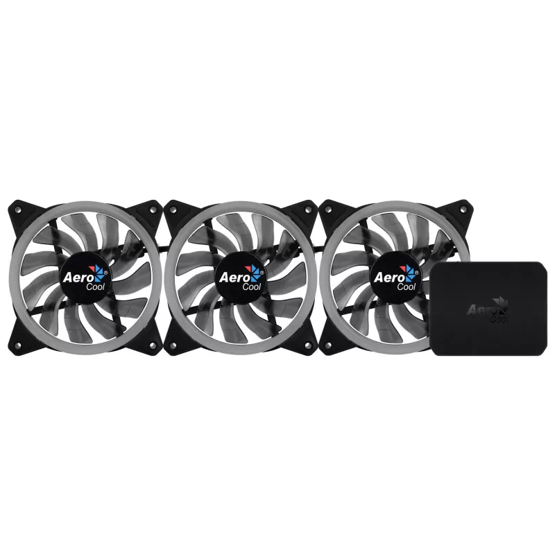 Aerocool Rev RGB Pro datora korpusa ventilators, 12 cm, melns