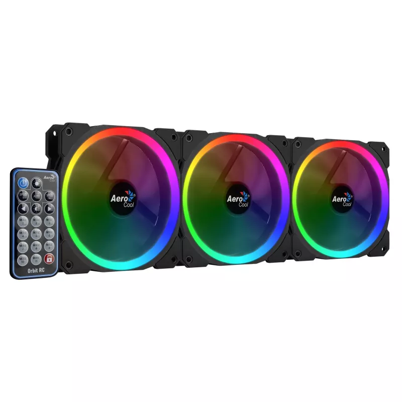 Aerocool Orbit RC datora korpusa ventilators 12 cm melns