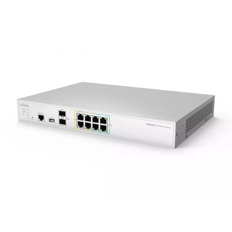 EnGenius mākonī pārvaldīta drošības tīkla vārteja 2 x 2,5 GbE LAN un 6 x 2,5 GbE WAN un 2 SFP+ porti
