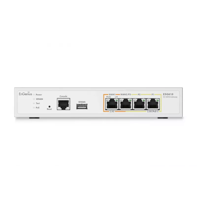 EnGenius Cloud pārvaldīts drošības tīkla vārteja 2 x 2,5 GbE LAN un 2 x 2,5 GbE WAN