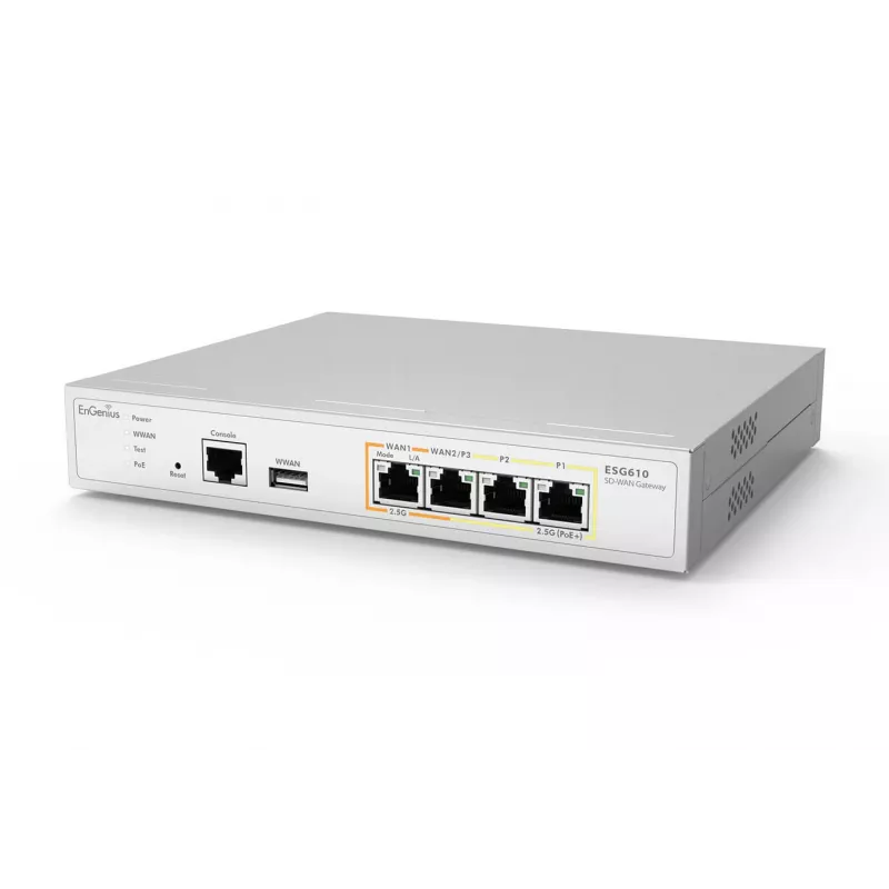 EnGenius Cloud pārvaldīts drošības tīkla vārteja 2 x 2,5 GbE LAN un 2 x 2,5 GbE WAN