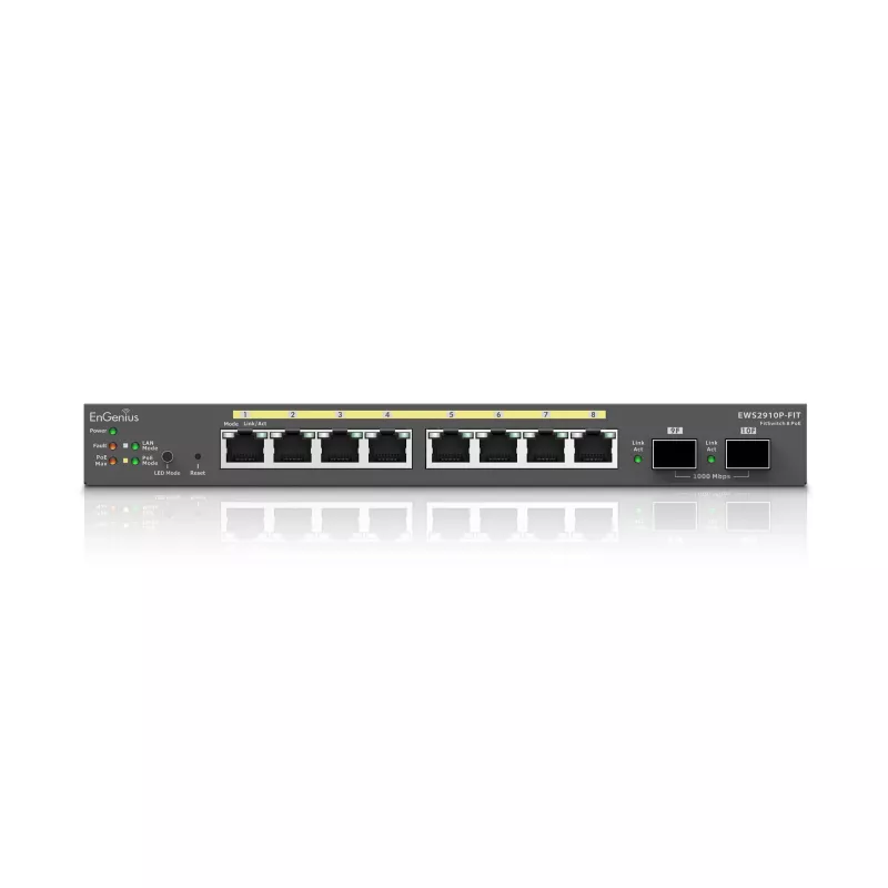 Pārvaldāmais komutators EnGenius FitSwitch 8 PoE 8x Gigabit Ethernet porti