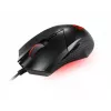 MSI CLUTCH GM08 optiskā spēļu pele '4200 DPI optiskais sensors, 6 programmējamas pogas, simetrisks dizains, izturīgs slēdzis ar vairāk nekā 10 miljoniem klikšķu, regulējams svars, sarkana LED'