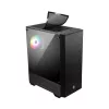 MSI MAG FORGE 111R Mid Tower spēļu datora korpuss 'Melns, 1x 120 mm ARGB PWM ventilators, 1-6 ARGB centrmezgls, Mystic Light Sync, rūdīta stikla panelis, ATX, mATX, mini-ITX'