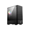 MSI MAG FORGE 111R Mid Tower spēļu datora korpuss 'Melns, 1x 120 mm ARGB PWM ventilators, 1-6 ARGB centrmezgls, Mystic Light Sync, rūdīta stikla panelis, ATX, mATX, mini-ITX'