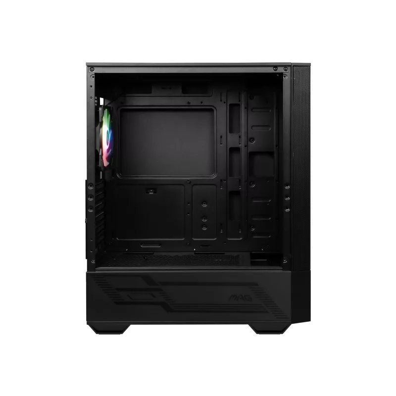 MSI MAG FORGE 111R Mid Tower spēļu datora korpuss 'Melns, 1x 120 mm ARGB PWM ventilators, 1-6 ARGB centrmezgls, Mystic Light Sync, rūdīta stikla panelis, ATX, mATX, mini-ITX'