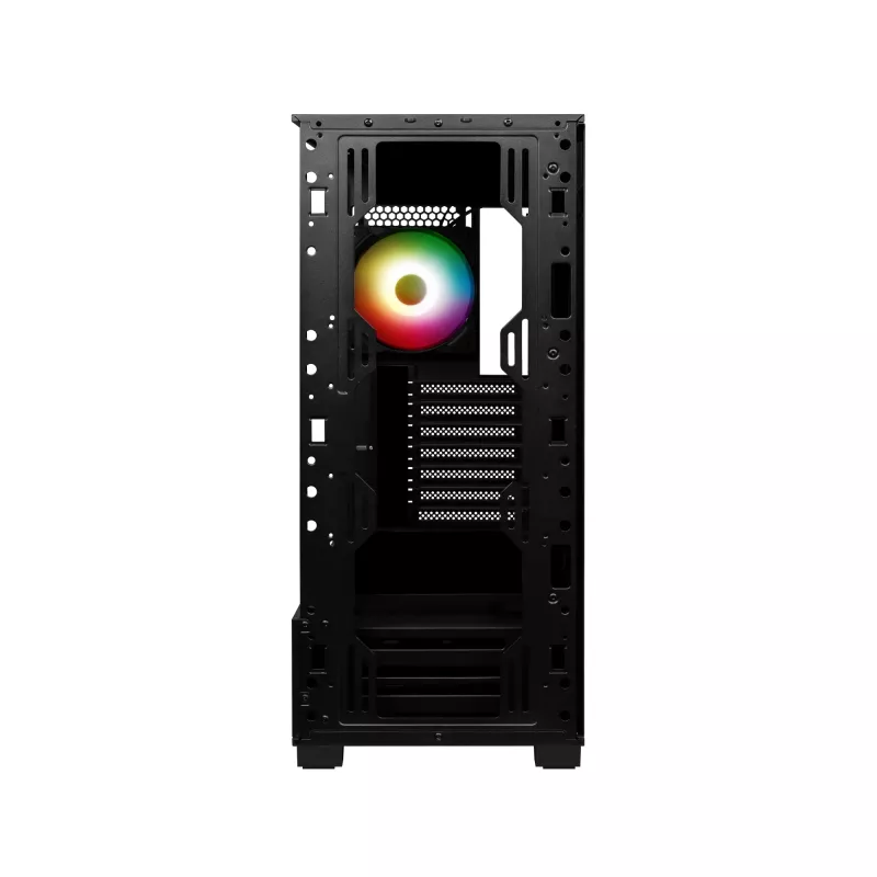 MSI MAG FORGE 111R Mid Tower spēļu datora korpuss 'Melns, 1x 120 mm ARGB PWM ventilators, 1-6 ARGB centrmezgls, Mystic Light Sync, rūdīta stikla panelis, ATX, mATX, mini-ITX'