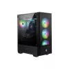 MSI MAG FORGE 111R Mid Tower spēļu datora korpuss 'Melns, 1x 120 mm ARGB PWM ventilators, 1-6 ARGB centrmezgls, Mystic Light Sync, rūdīta stikla panelis, ATX, mATX, mini-ITX'
