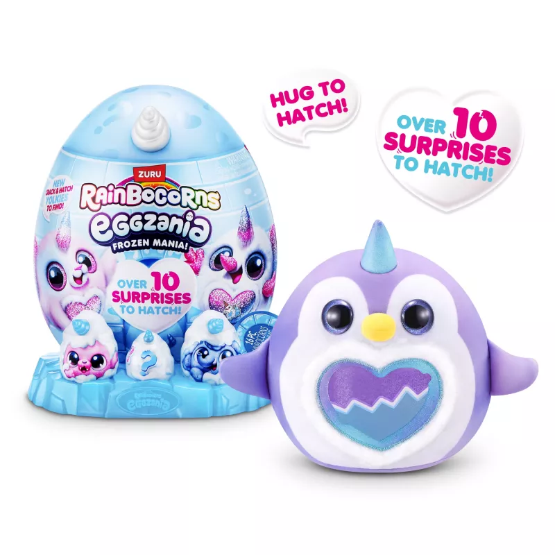 Plīša rotaļlieta Zuru Rainbocorns Eggzania Frozen Mania — dzīvnieku plīša figūriņa, daudzkrāsains, piemērots bērniem no 3 gadu vecuma