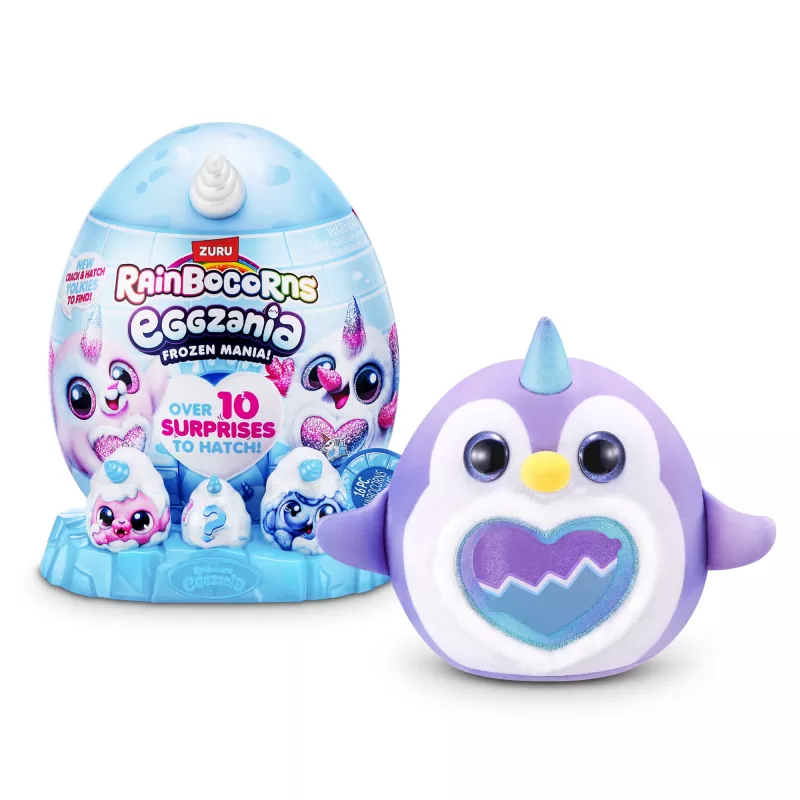 Plīša rotaļlieta Zuru Rainbocorns Eggzania Frozen Mania — dzīvnieku plīša figūriņa, daudzkrāsains, piemērots bērniem no 3 gadu vecuma