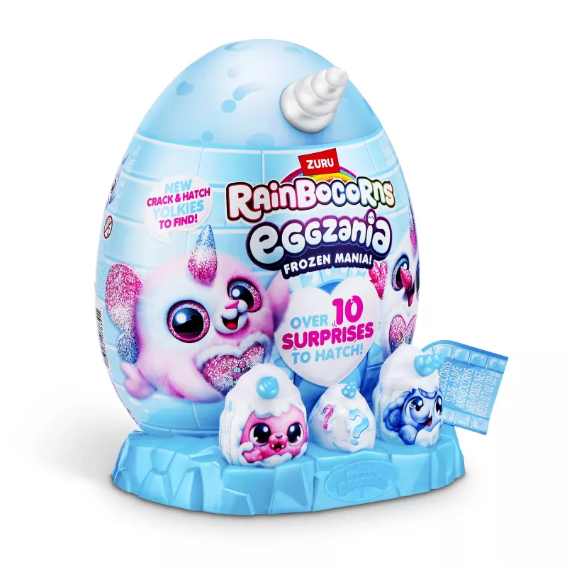 Plīša rotaļlieta Zuru Rainbocorns Eggzania Frozen Mania — dzīvnieku plīša figūriņa, daudzkrāsains, piemērots bērniem no 3 gadu vecuma