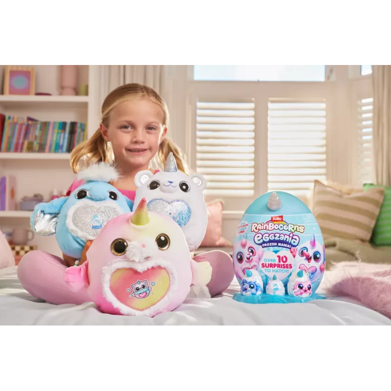 Plīša rotaļlieta Zuru Rainbocorns Eggzania Frozen Mania — dzīvnieku plīša figūriņa, daudzkrāsains, piemērots bērniem no 3 gadu vecuma