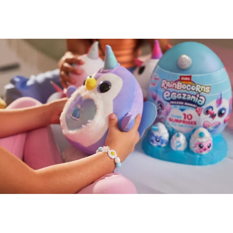Plīša rotaļlieta Zuru Rainbocorns Eggzania Frozen Mania — dzīvnieku plīša figūriņa, daudzkrāsains, piemērots bērniem no 3 gadu vecuma