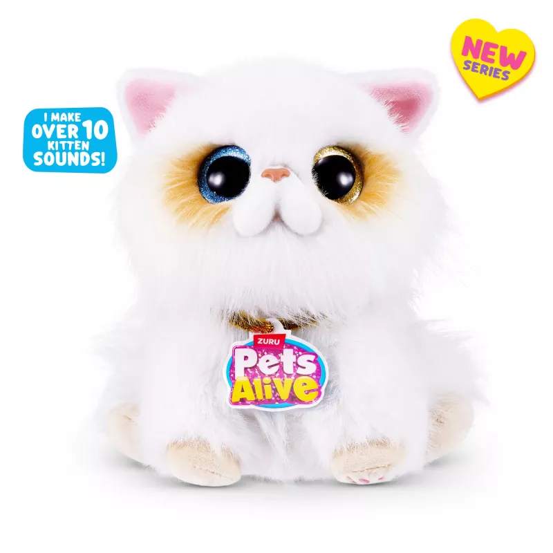 Rotaļu kaķis Zuru Pets Alive Smitten Kittens Series 2 — interaktīva skanoša rotaļlieta, piemērota no 3 gadu vecuma, AAA baterijas