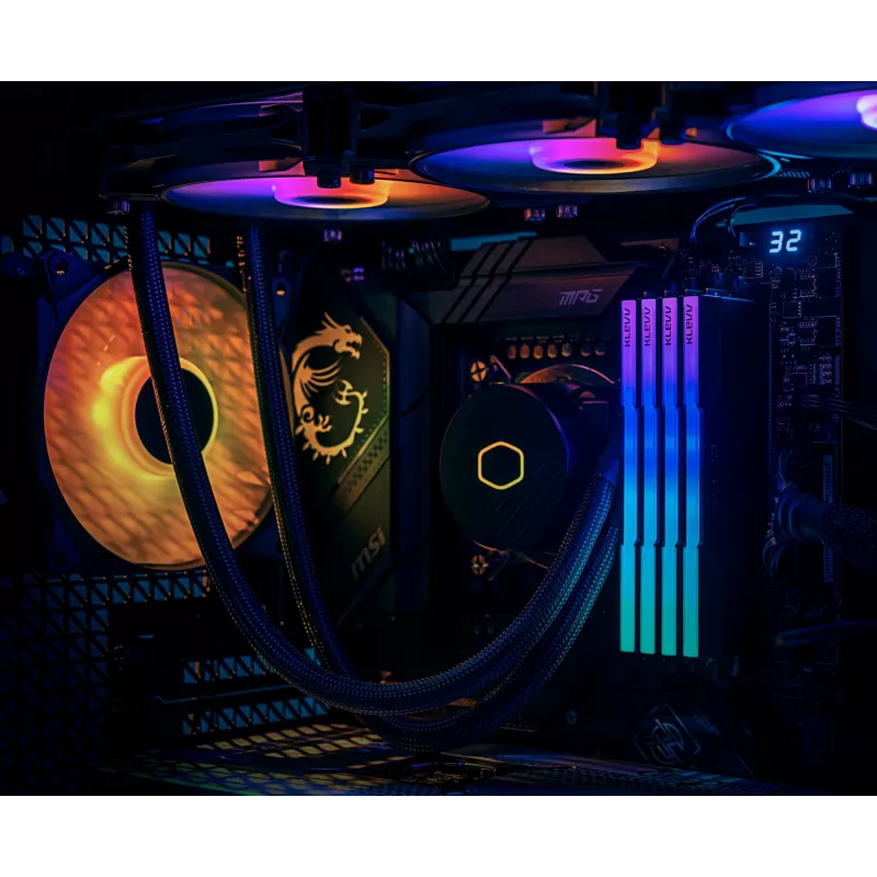 Klevv 64 GB (2 x 32 GB) 6000 MHz CL30 DDR5 spēļu operatīvās atmiņas modulis 30-36-36-76 CRAS V RGB