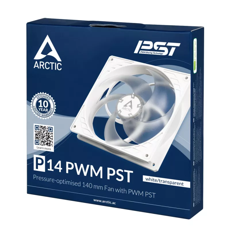 ARCTIC P14 PWM PST spiedienoptimizēts 140 mm ventilators ar PWM PST