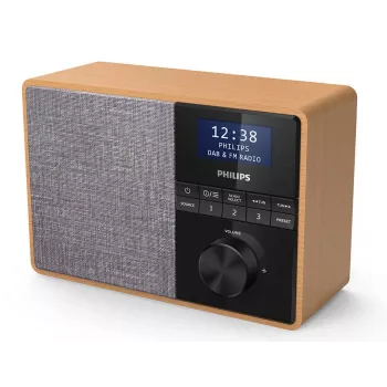 Philips TAR5505/10 radio pārnēsājams digitāls melns, pelēks, koka apdare