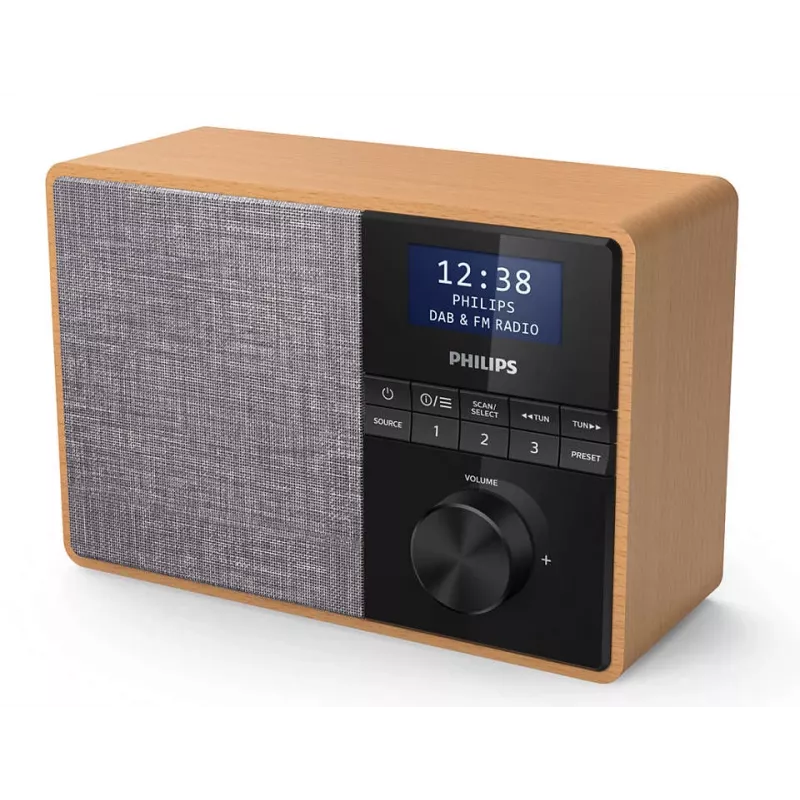 Philips TAR5505/10 radio pārnēsājams digitāls melns, pelēks, koka apdare