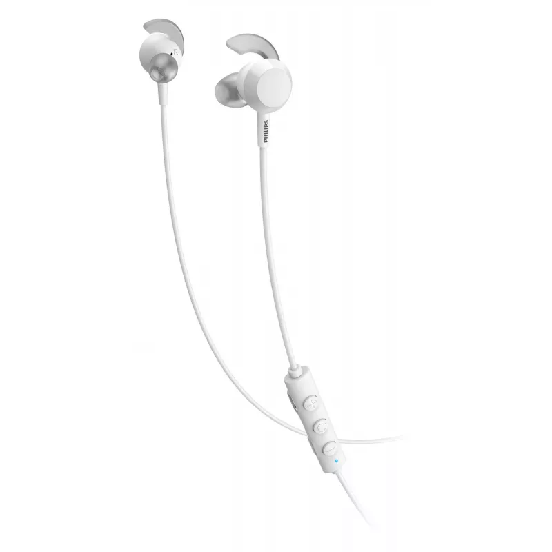 Bezvadu ievietojamās austiņas Philips TAE4205WT/00 — Bluetooth, zvani un mūzika, 20–20000 Hz, 10 m diapazons, balta, 16 g