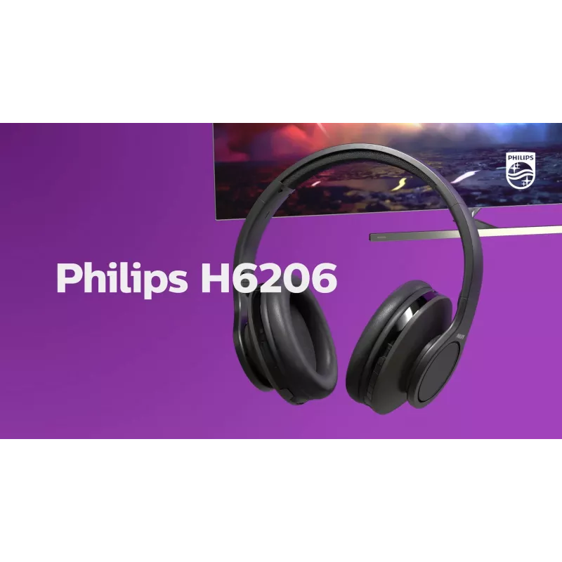 Philips 6000 sērija TAH6206BK/00 austiņas/headset Bezvadu Galvas lente Mūzika Bluetooth Melns